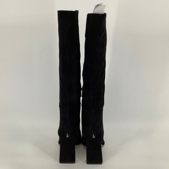 Sam Edelman Size 8.5 Black Suede Issabel Heeled Knee High Boots Square Toe P28-1 - Picture 5 of 9